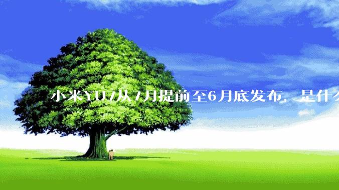 小米YU7从7月提前至6月底发布，是什么原因导致提前发布？